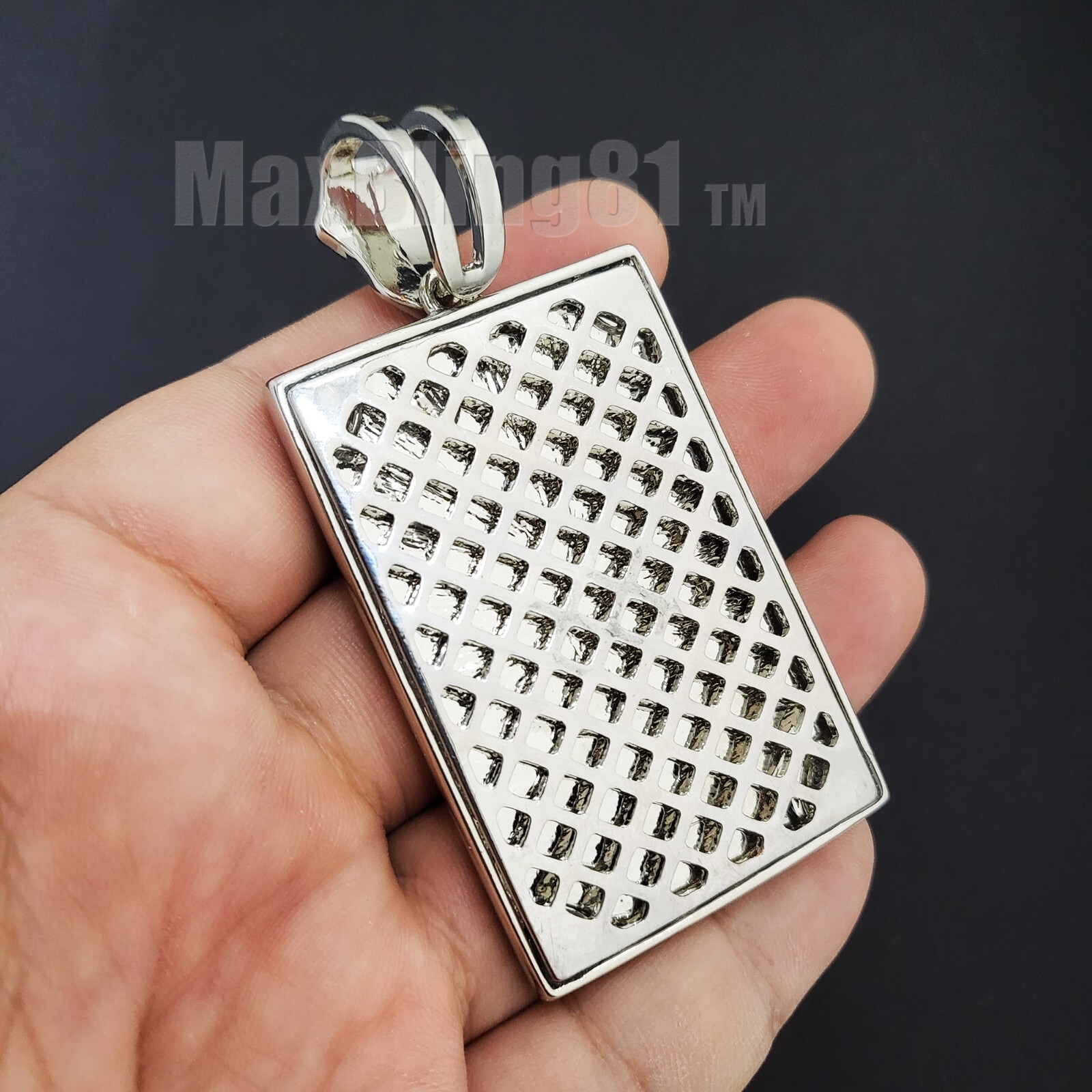 Hip Hop Silver Plated Alloy Cubic Zirconia Iced Large CASHMONEY RECORDS Pendant