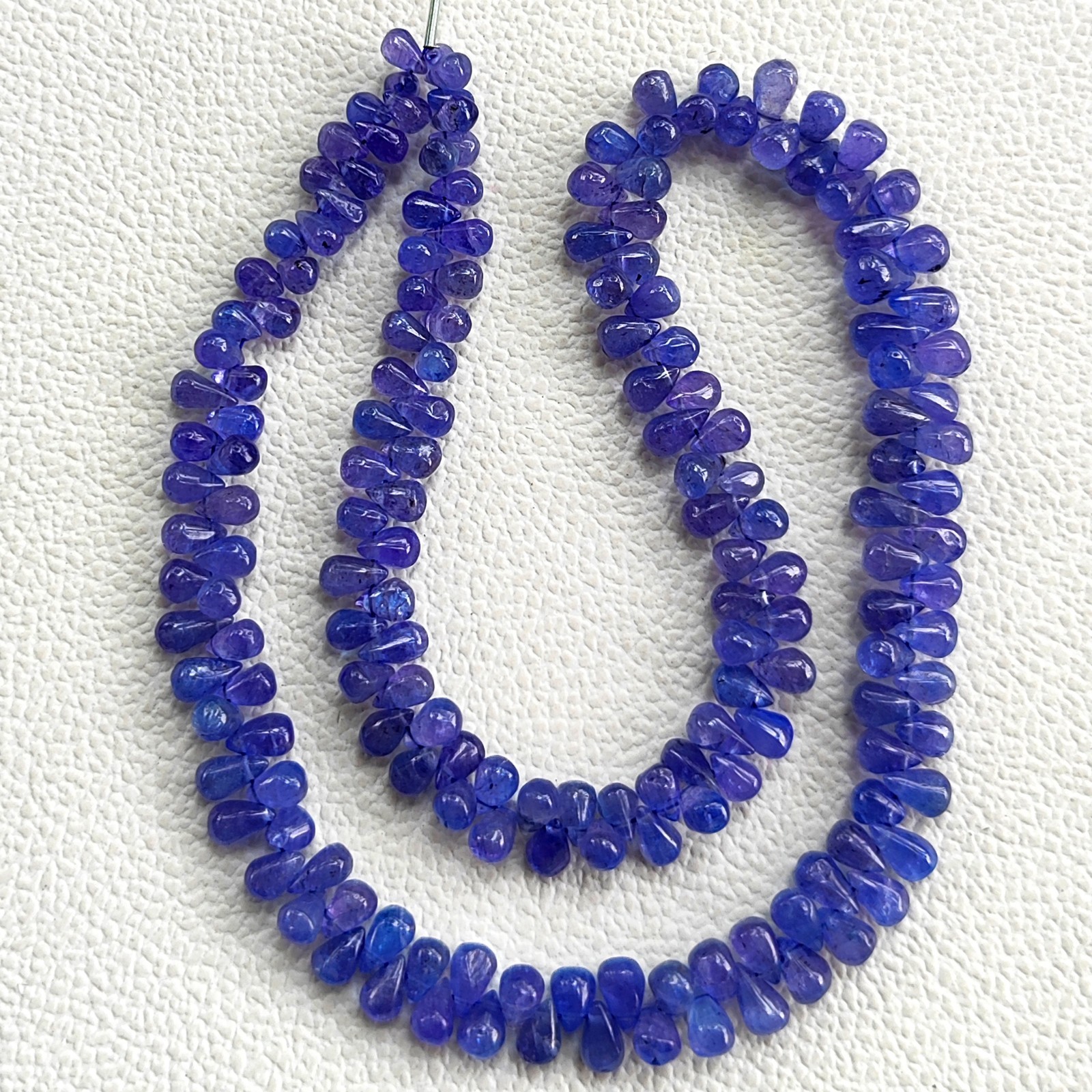 Tanzanite Smooth Teardrop Beads 6×4 to 7×5 mm 16″ Strand Genuine Tanzanian Gems