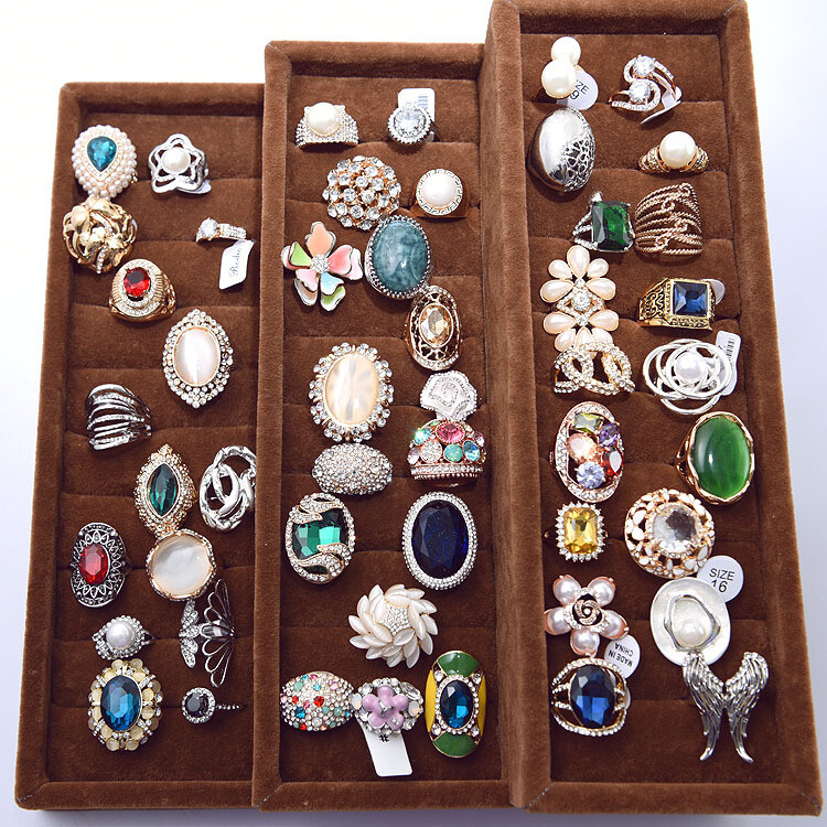 Wholesale Rhinestone Zircon Rings Mixed Women Finger Band Ring Jewelry Bulk Lots