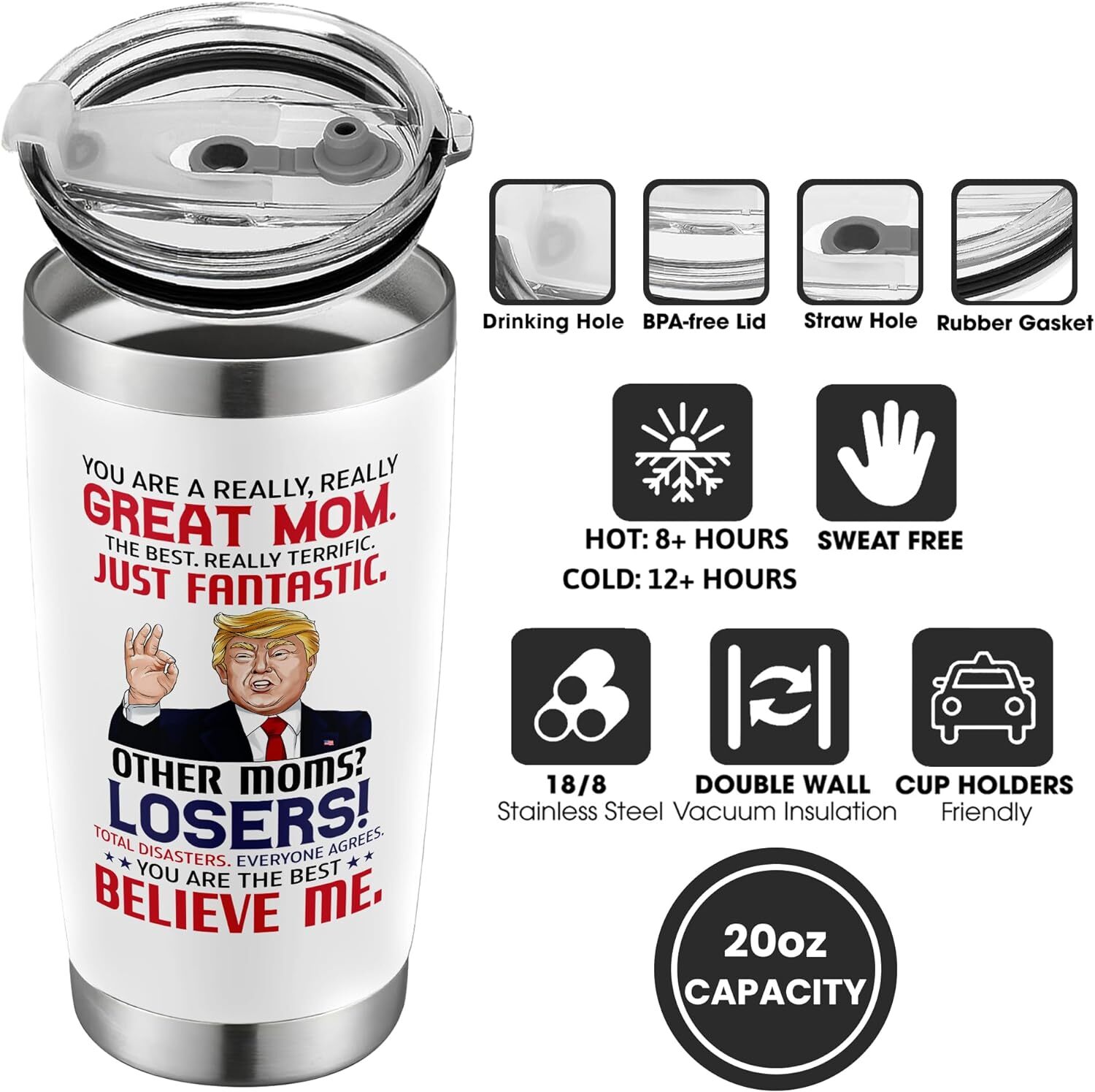 Trump Mom Gifts – Birthday, Mother’s Day, New Mom Gifts – 20 Oz Tumbler