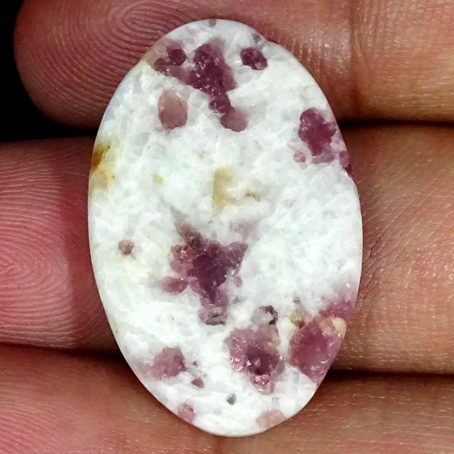 21.90Cts 100% Natural Ruby Quartz Oval Cabochon Gemstone 19X30X5MM
