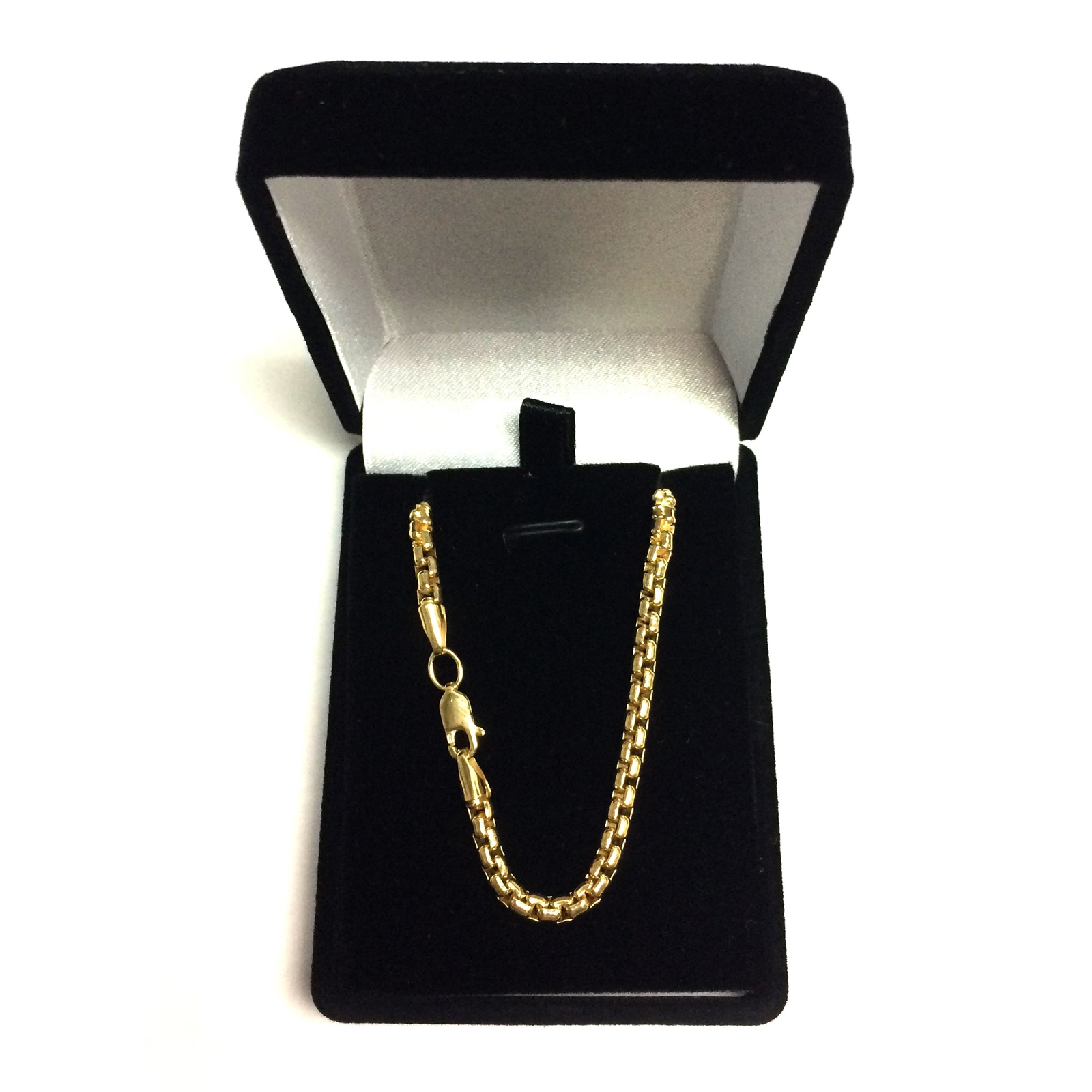 14k Yellow Real Gold Filled Round Box Chain Necklace, 3.4mm, 20″