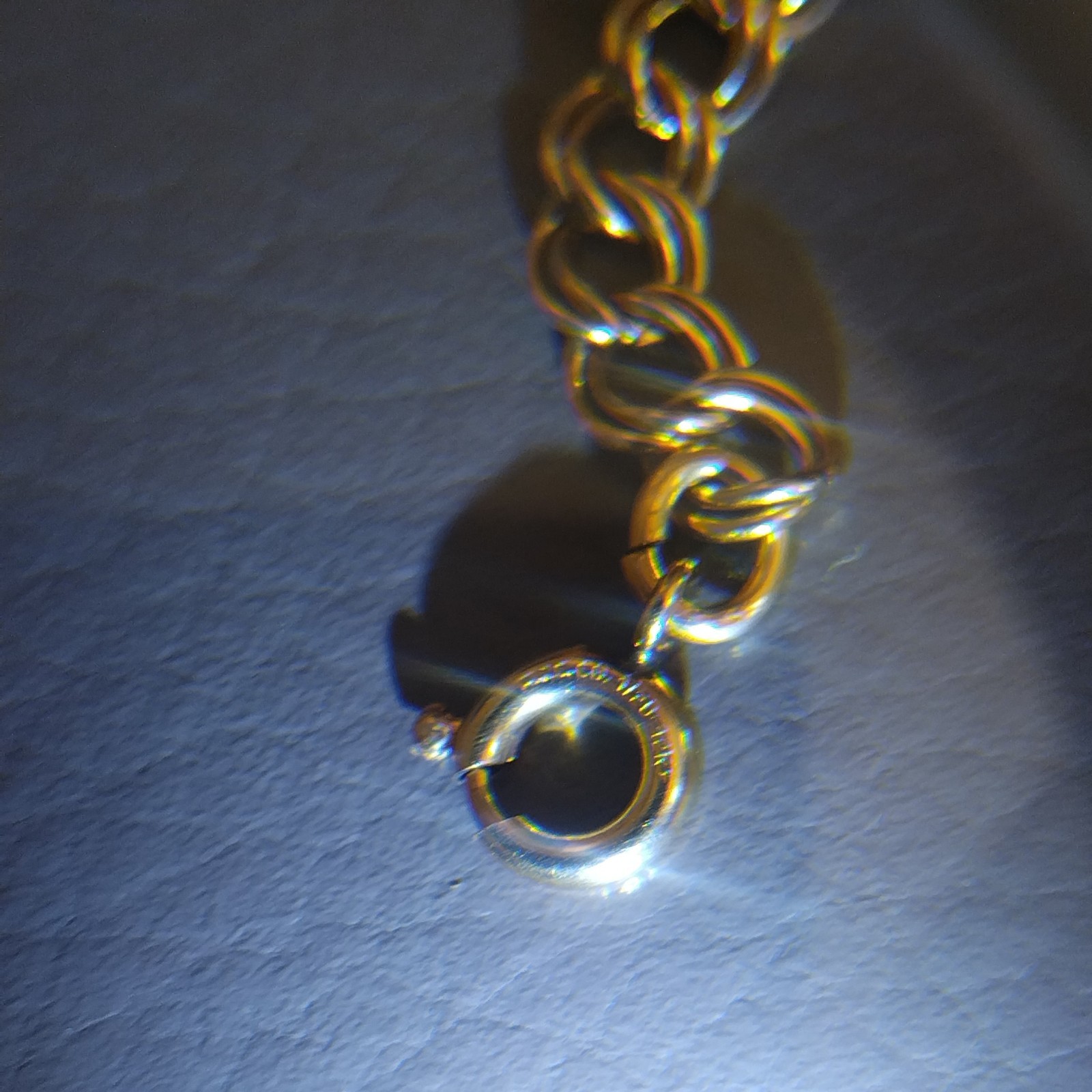 Vintage TIMET 10K Gold Pendant 3 Rubies OC Tanner 1/20 12K GF Double Link Chain