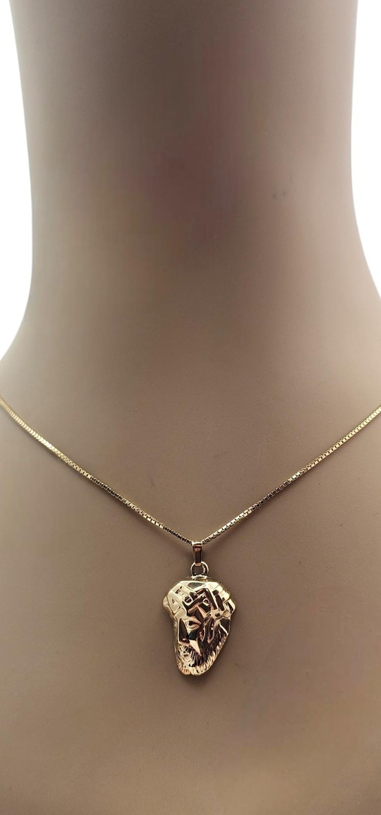 14K Yellow Gold Jesus Face of Christ Pendant #25261