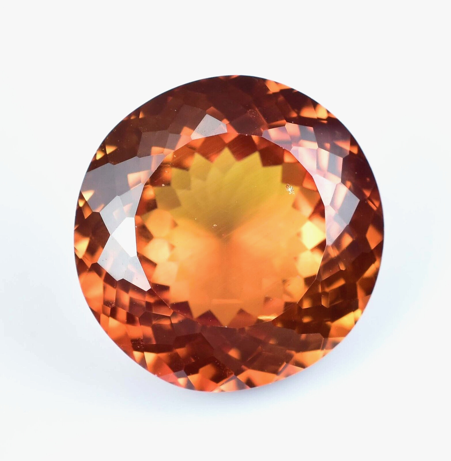 Natural Imperial Topaz 23.90 Ct Round Unheated Certified FLAWLESS Loose Gemstone