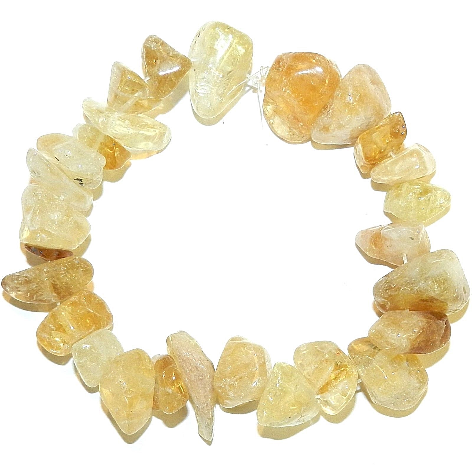 GC154 Yellow Citrine Medium – X-Large 8mm – 20mm Polished Chip Gemstone Beads 7″