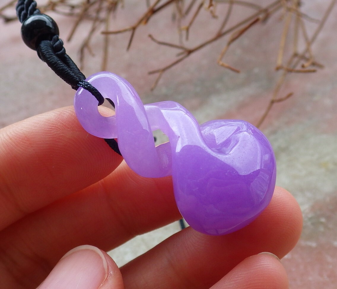 1 piece CHINESE Lavender JADE PENDANT Circle *8* Knotted Knotte 平安扣 397442