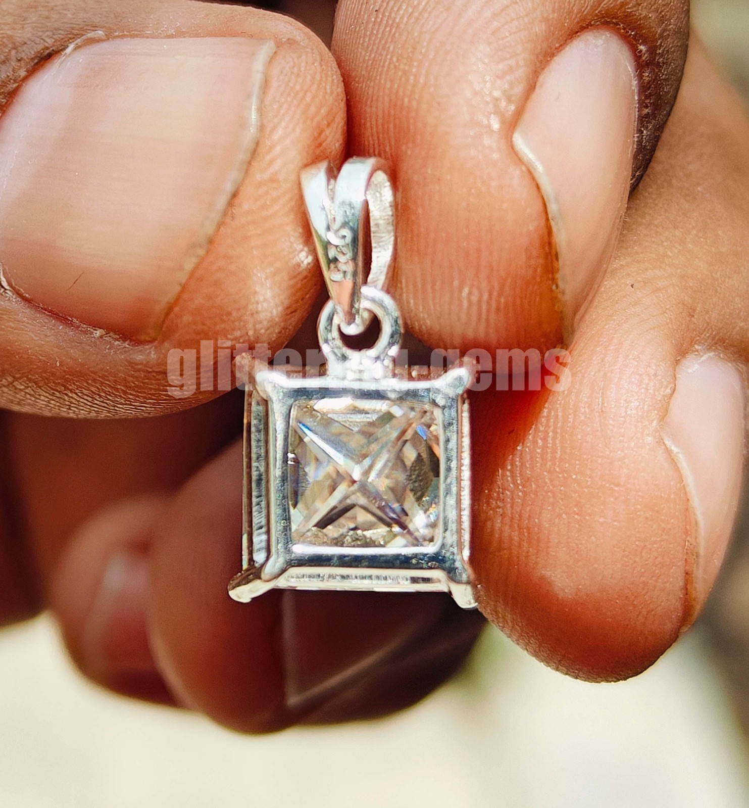 6 Ct Lab Grown CVD Diamond Princess D Color VVS1 925 Silver Pendant IGL Gem 6JHK