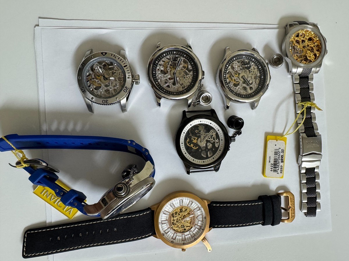 Lot of Invicta Skeleton Mechanical watches Parts or repair ONLY SOLD AS IS