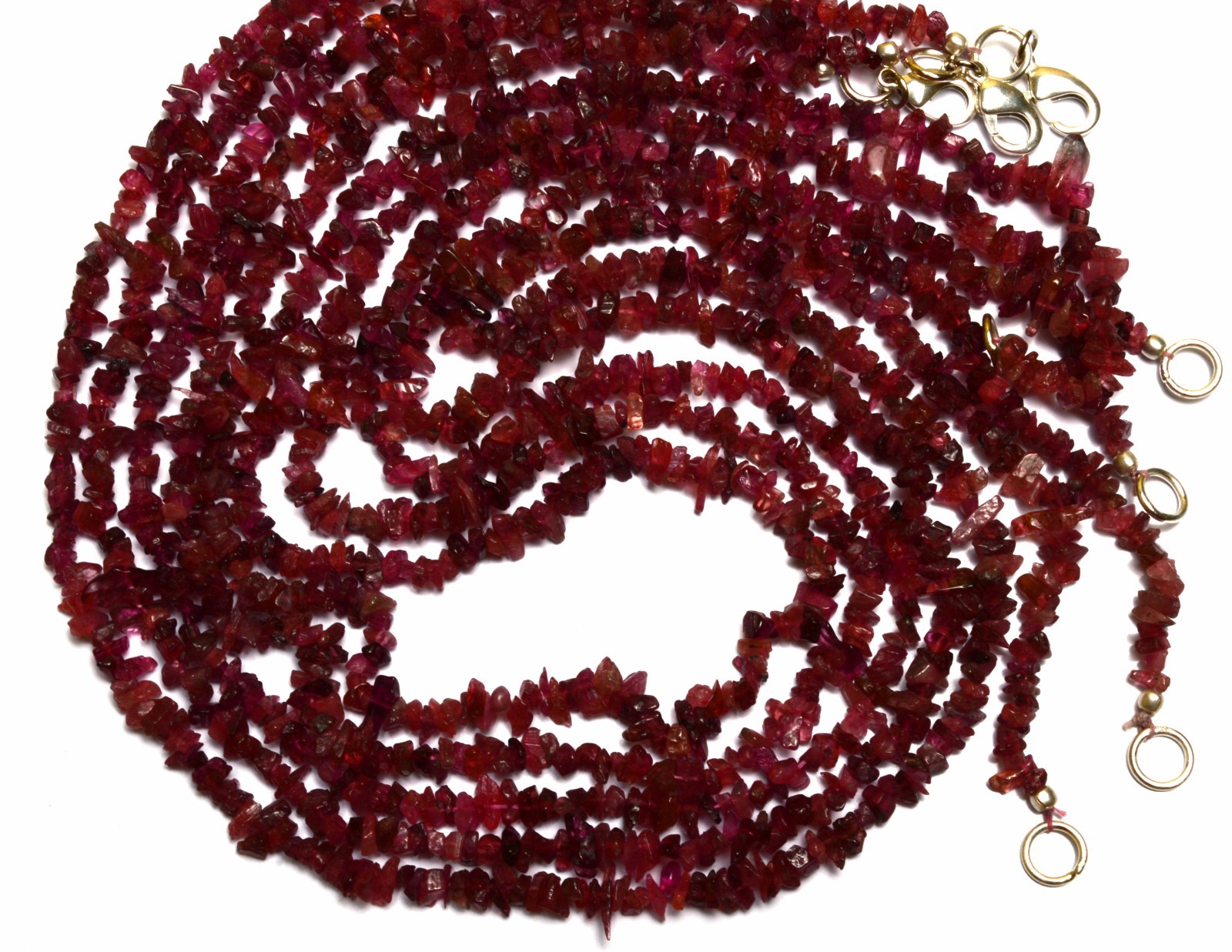 Natural Gem Pink Tourmaline 3 to 4MM Approx. Polished Uncut Beads Necklace 17″