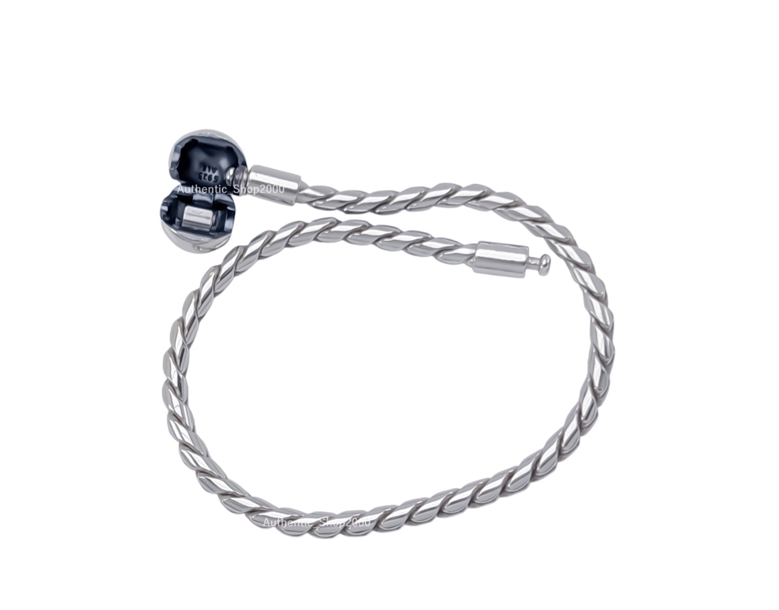NEW 100% Authentic PANDORA Silver Logo Round Clasp Wing Chain Bracelet 594028C00