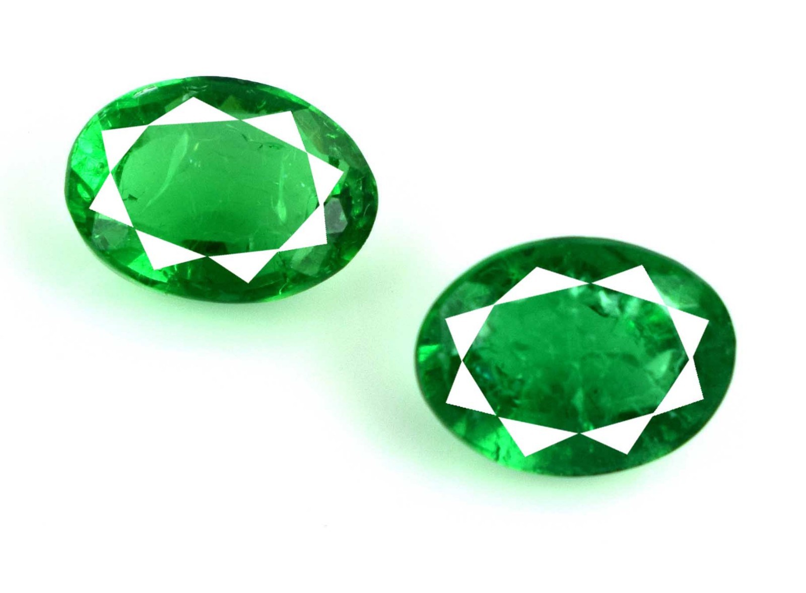 13.45 Ct/14 mm Oval Zambian Emerald Natural Gemstone Pair Certified