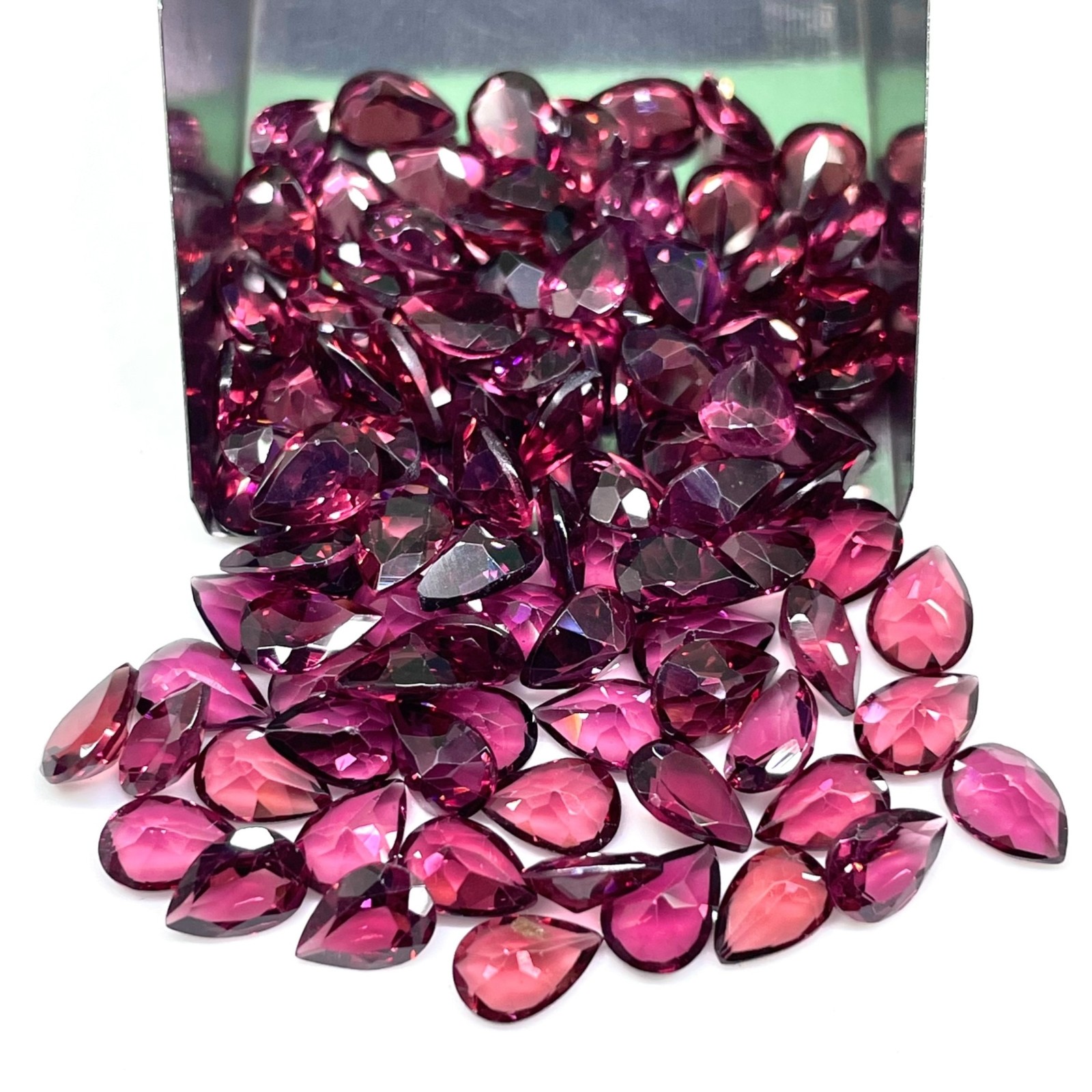 20 Pcs Natural Rhodolite Garnet 7x5mm Pear Cut Loose Untreated Gemstones