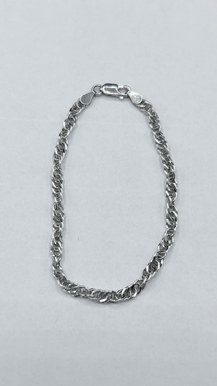 Italian 925 Sterling Silver 4.3mm Cuban Curb Link Bracelet 7.75″