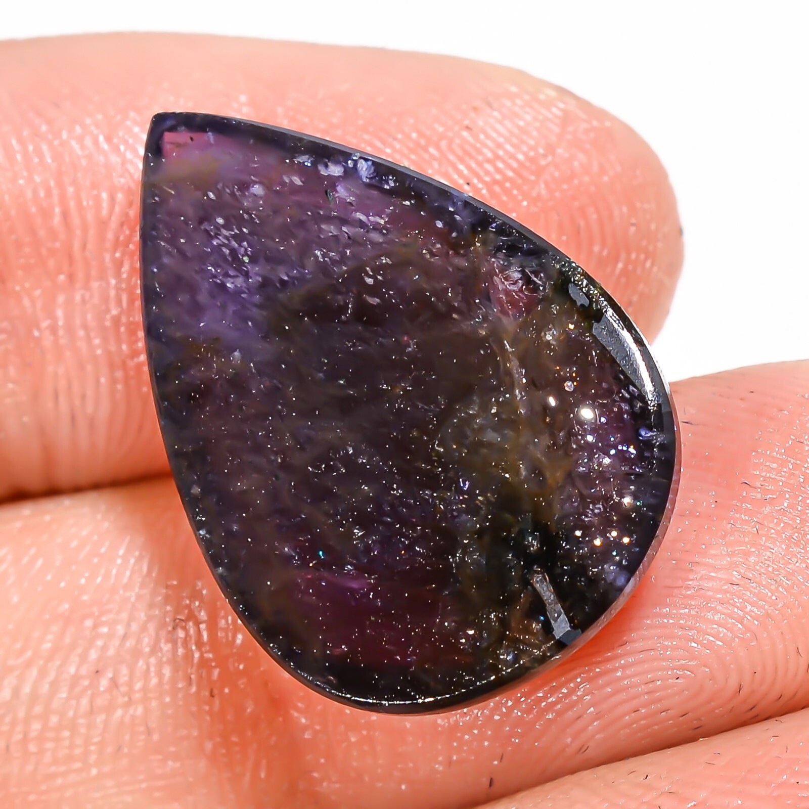 IOLITE SUNSTONE PEAR Cabochon A+ 100% Natural Gemstone 16x22x5mm 13.45 CTS BC-21