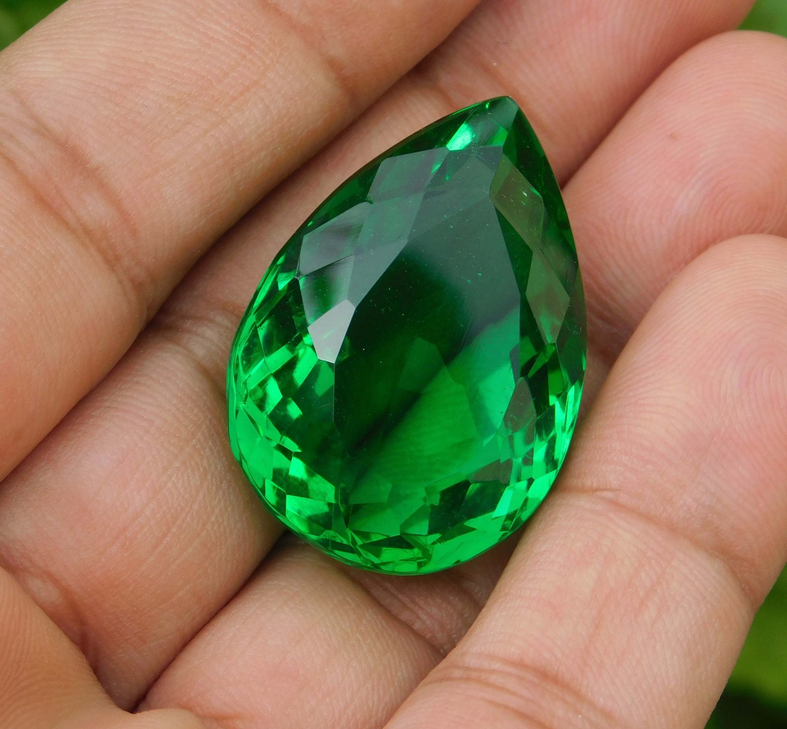 66.85ct. Natural Pear Translucent Colombian Emerald Green loose gemstone