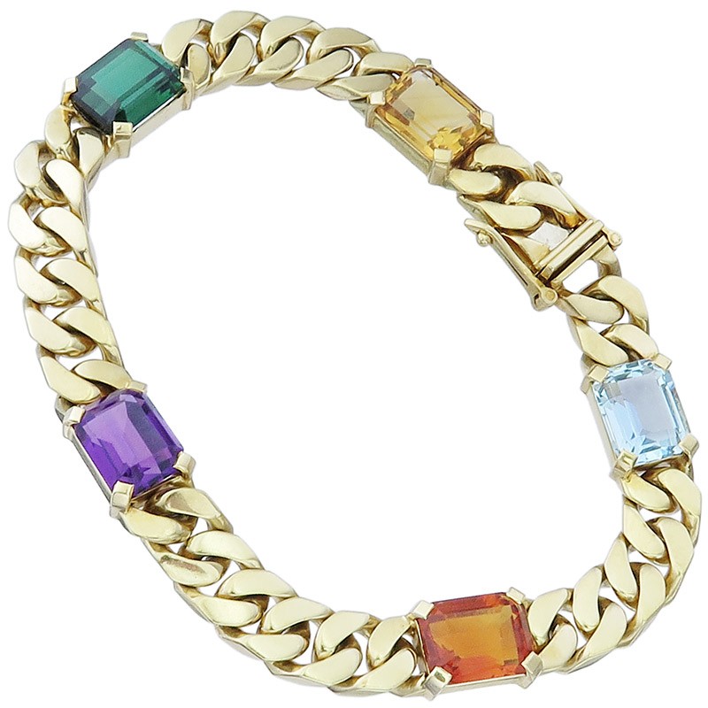 Bracelet with gemstones 750 yellow gold