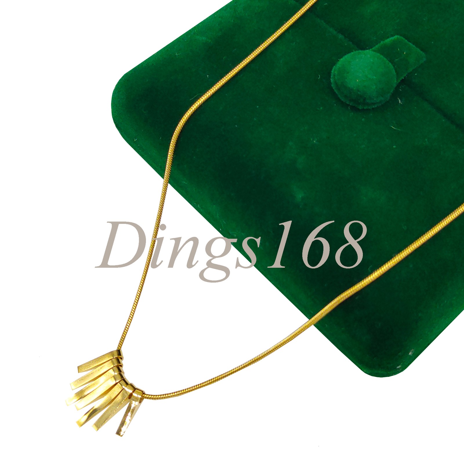 Genuine 18K Yellow Gold Filled 15x13mm 7-Bar Pendant 16+2inch Snake Necklace