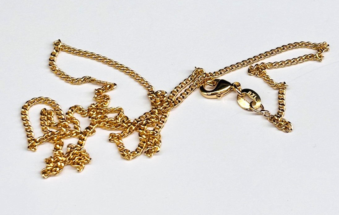18 kt Yellow Gold Filled Cuban Link Chain 18″ 1mm Width Large Clasp