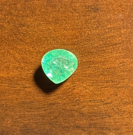 Loose Gemstone 10.90 Ct Natural Emerald Pear Shape Certified