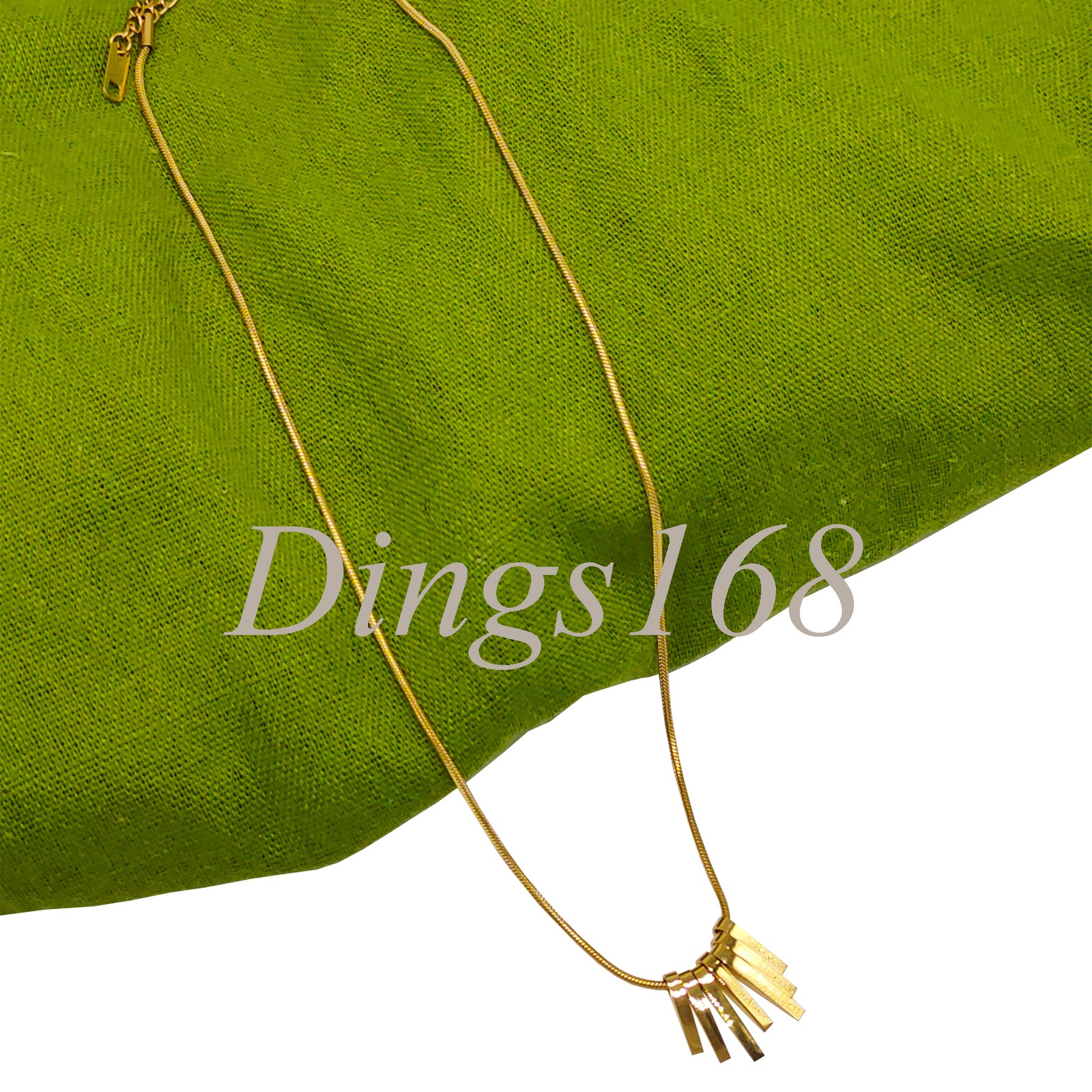 Genuine 18K Yellow Gold Filled 15x13mm 7-Bar Pendant 16+2inch Snake Necklace