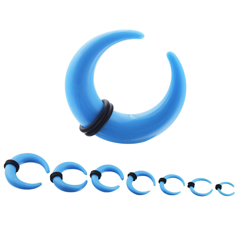 16Pcs Acrylic C Shaped Taper Pincher Septum Rings 14G-00G Gauges Piercing Kit