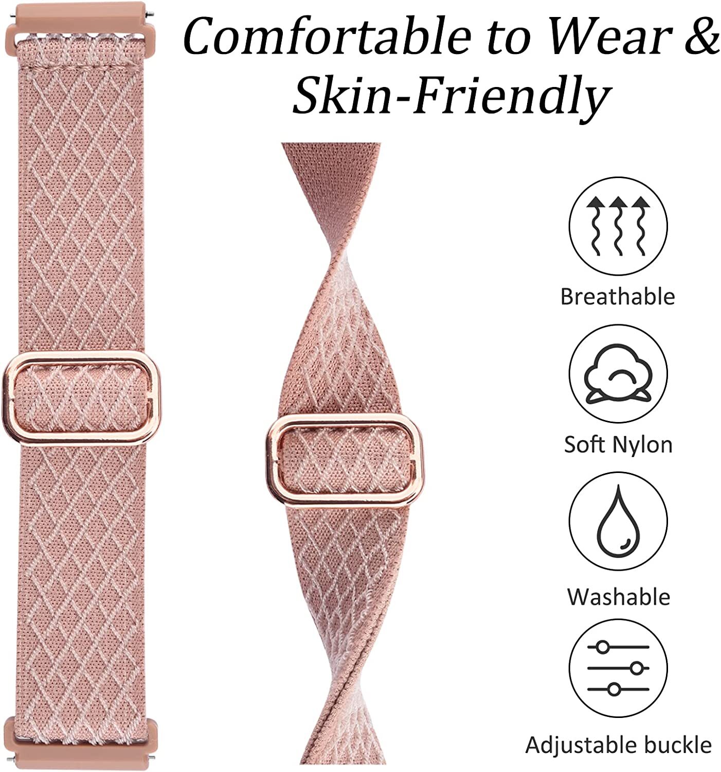 For Fitbit Versa/2/3/4/Lite Elastic Stretchy Loop Watch Band Nylon Strap Wrist