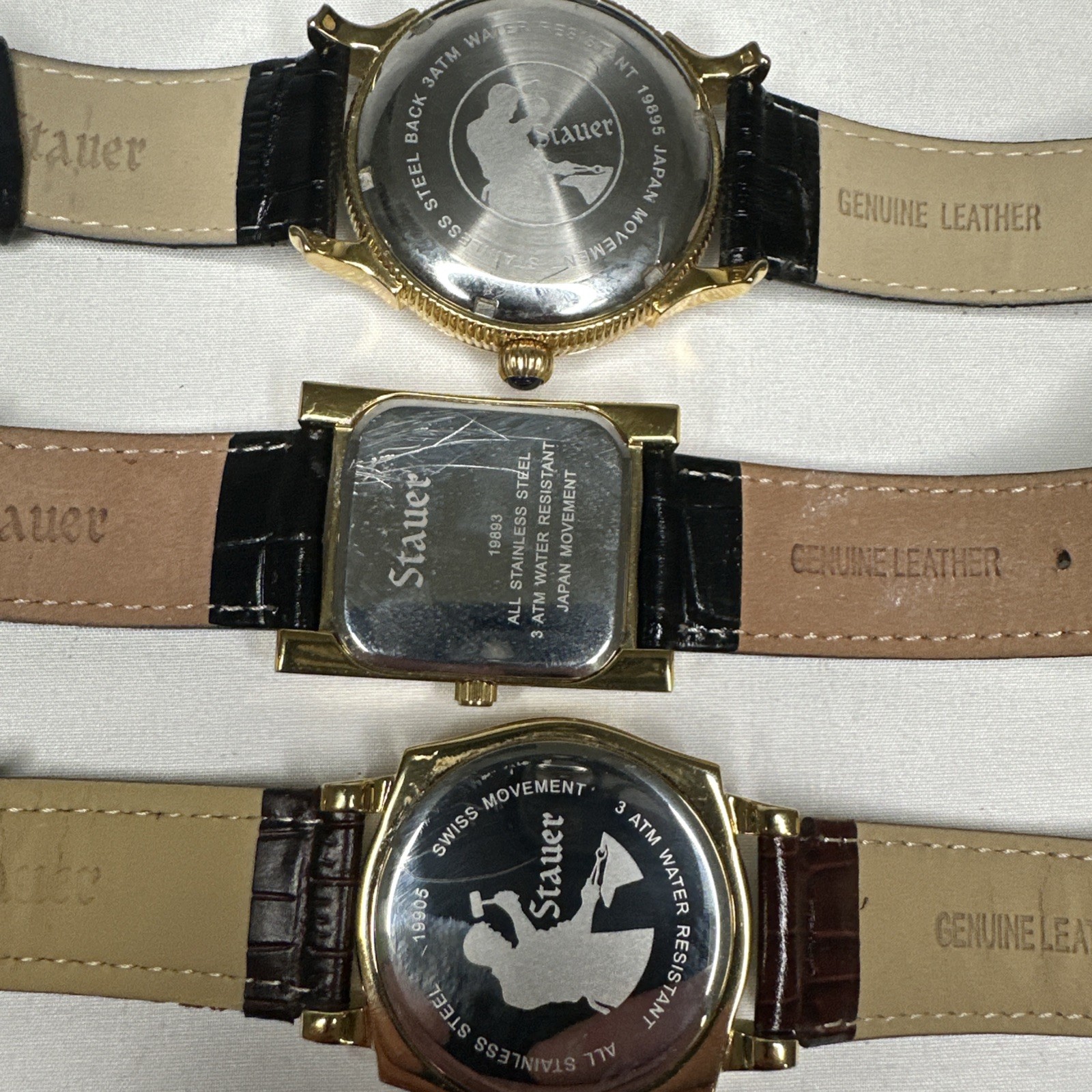 Stauer Men’s Watch Lot Of 3 See Pics, Need Batteries