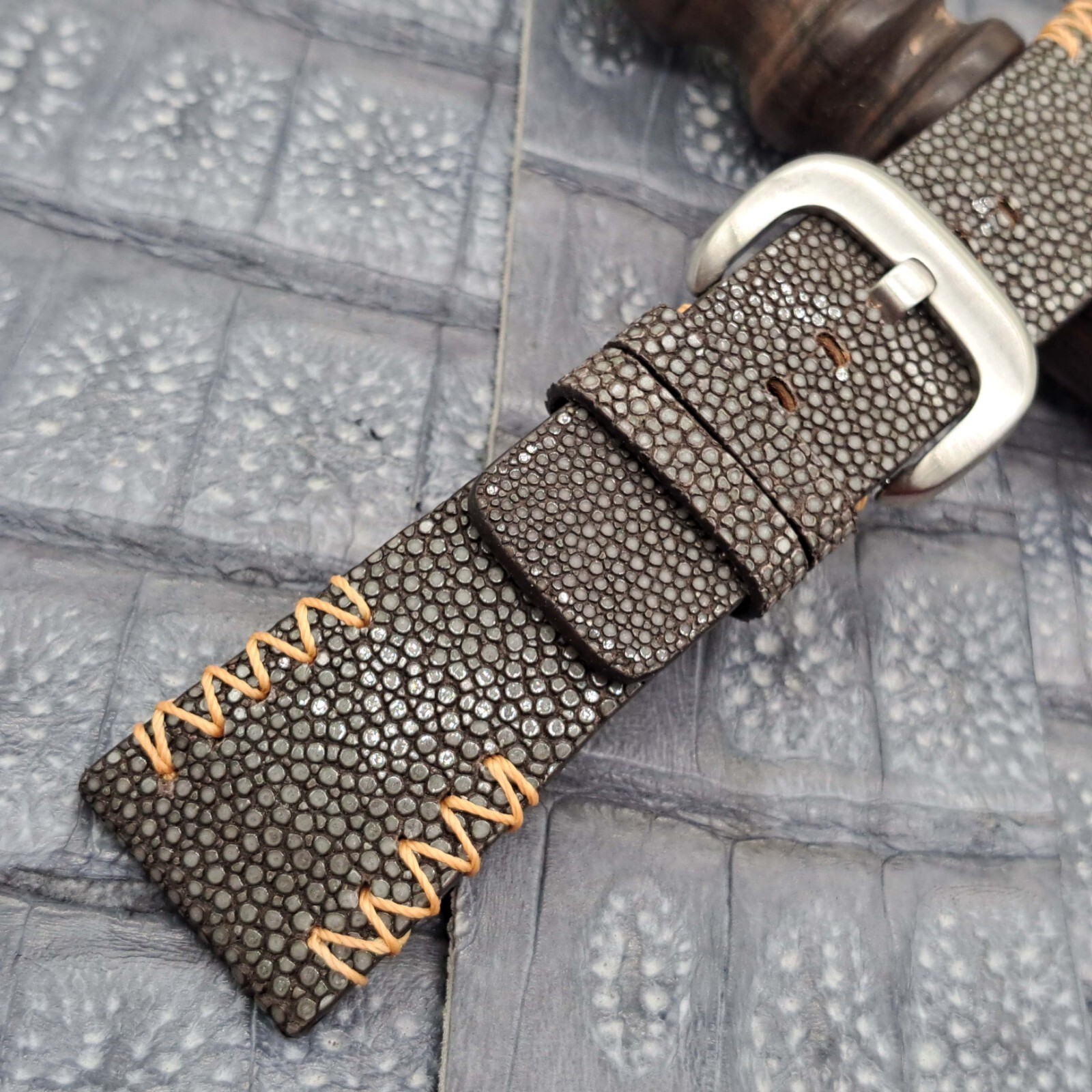 28mm/24mm Stingray Leather Watch Band Bespoke Exotic Leather Minimalist Design