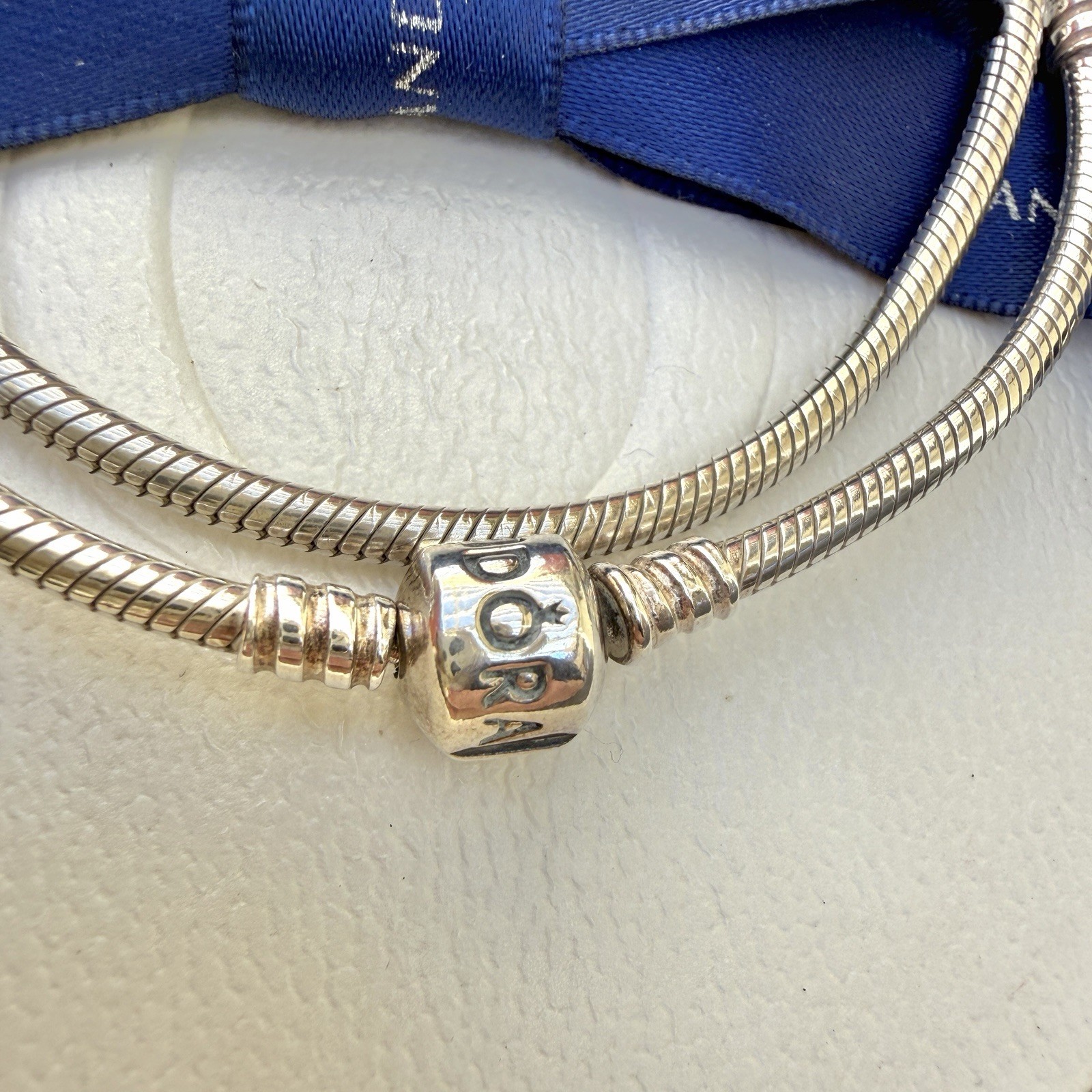 Authentic Pandora Silver Moments Snake Chain Charm Necklace 45cm #590702HV-45