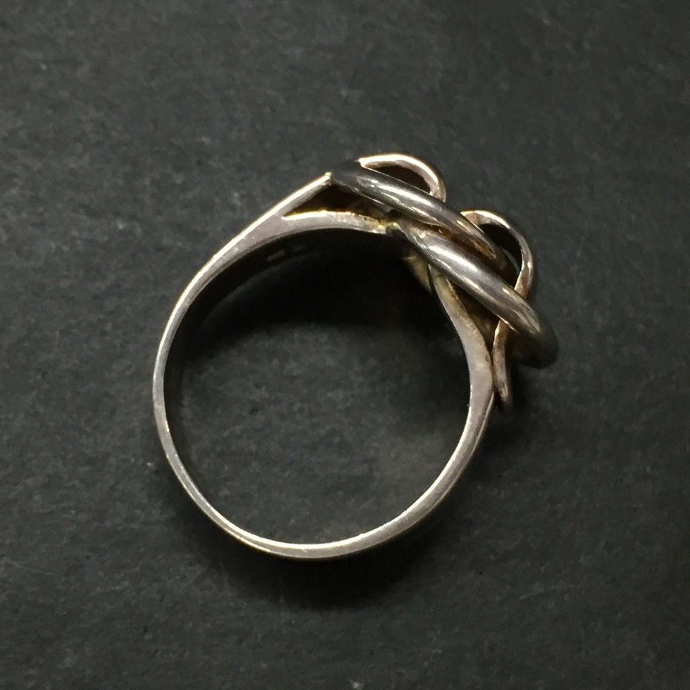 EGA HERMES Deux Anneaux Silver 925 6.0g Ring ISO sz:51*/ZA0249