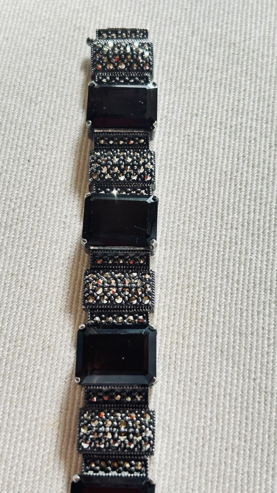 Judith Jack Bracelet sterling silver marcasite and quartz