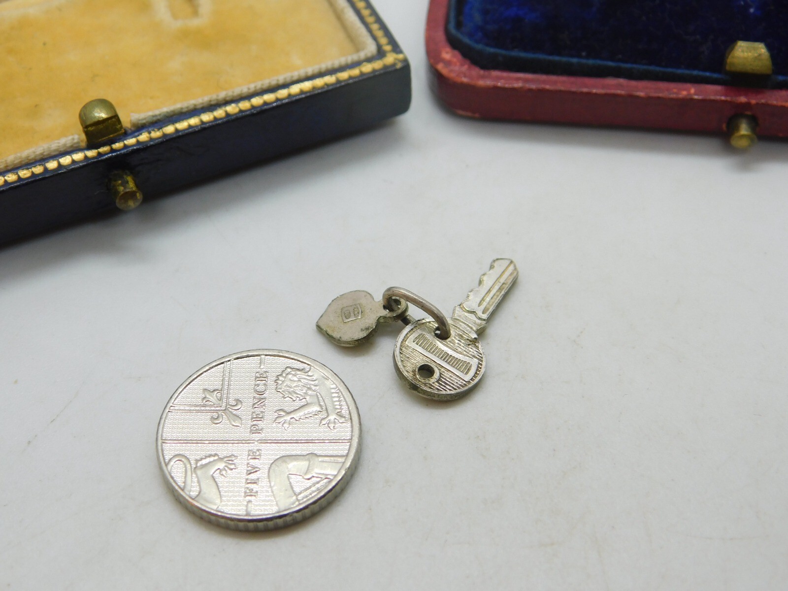 Sterling Silver Key to my Heart Charm Pendant Vintage c1970