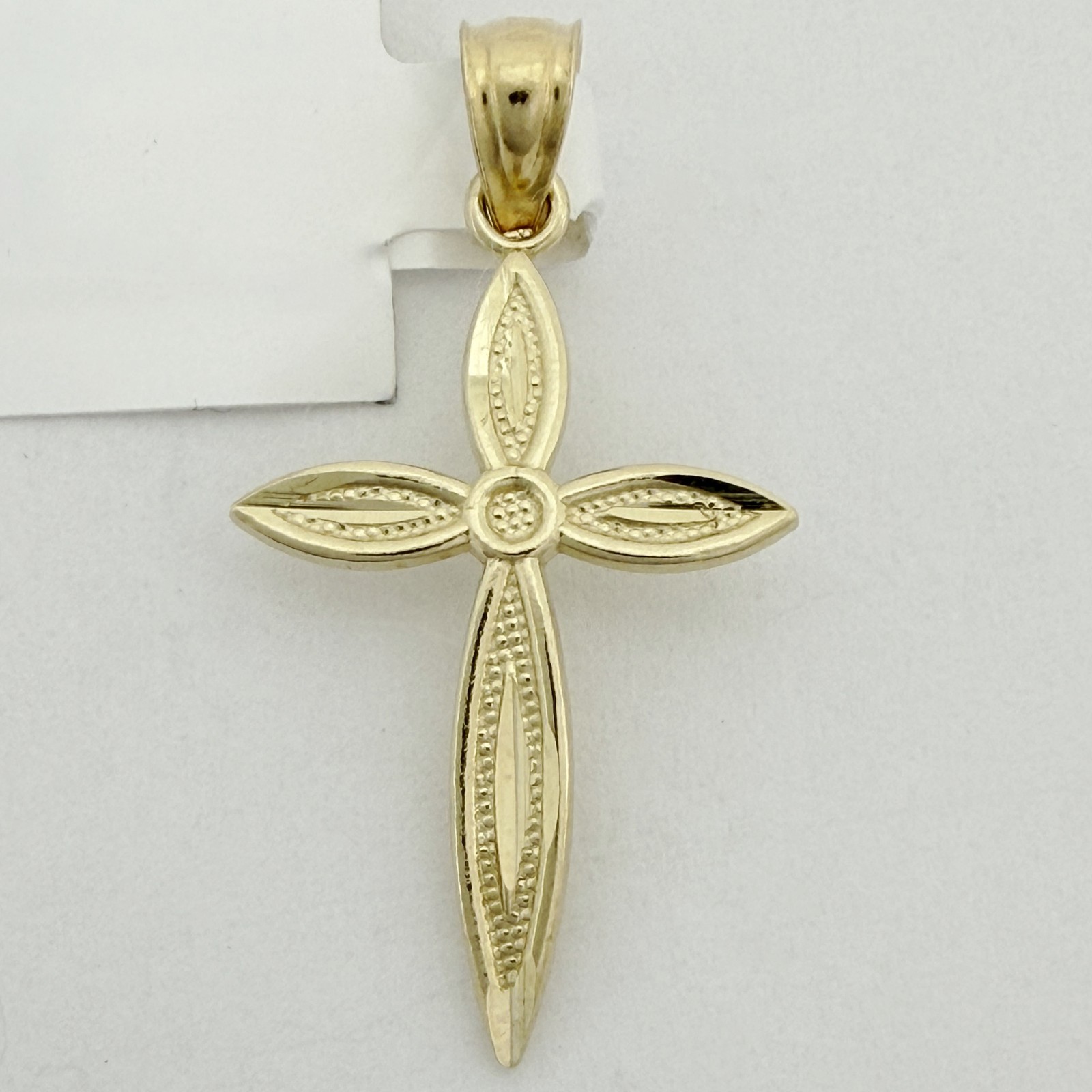 10k Yellow Gold Cross Religious Charm Pendant Jewelry Gift For Her Him