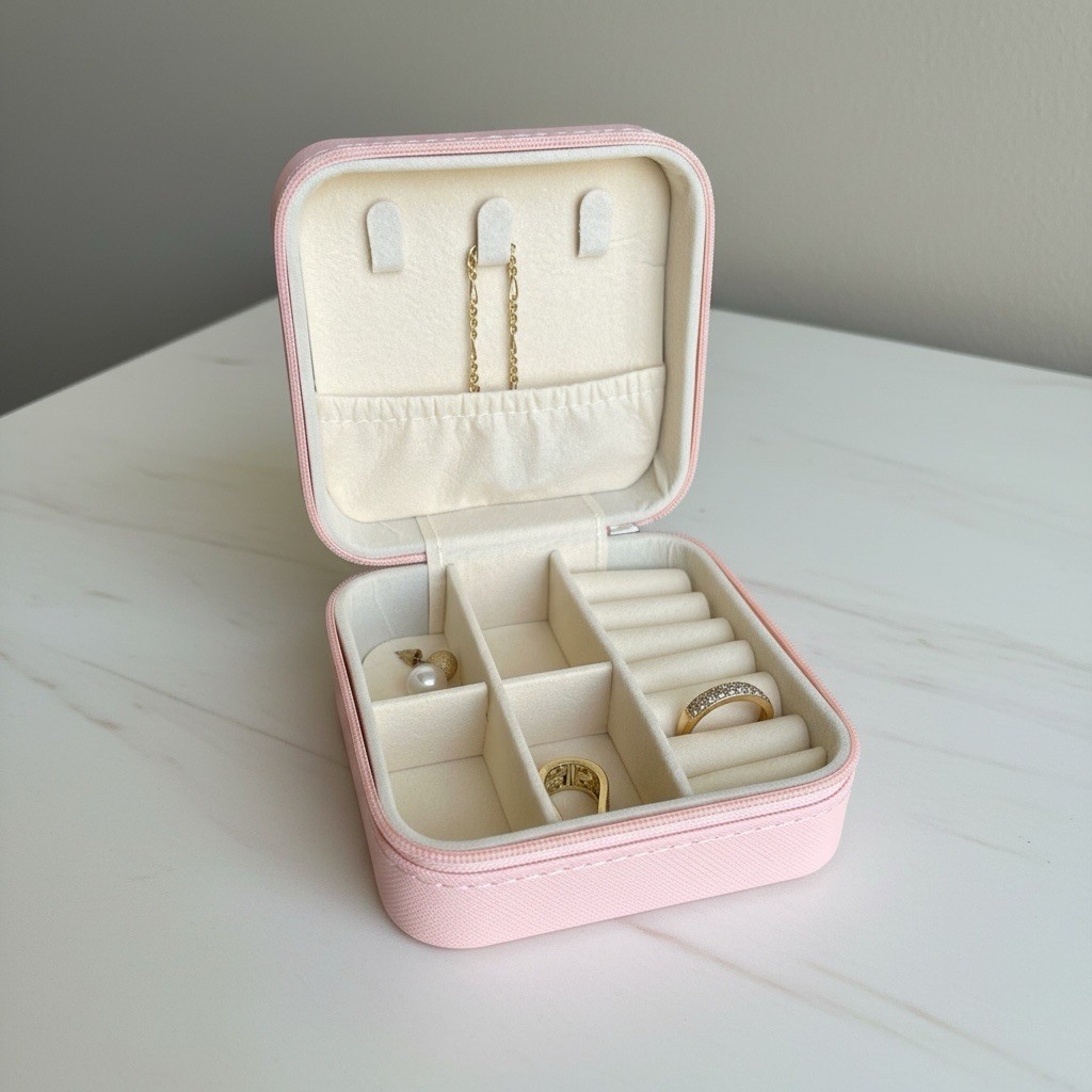 Small Travel Jewelry Organizer Case Portable Jewelry Box for Rings Earrings Gift