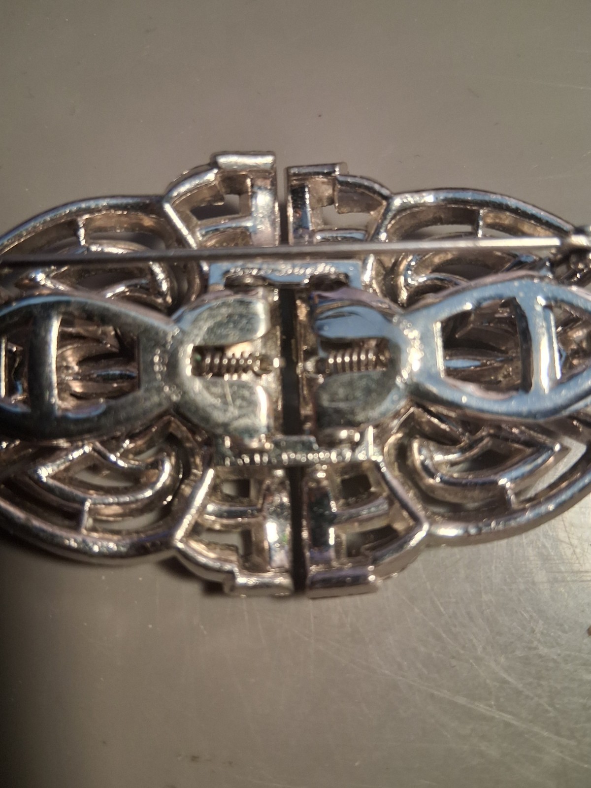 CORO DUETTE Brooch Dress Clip Set Rhinestone Art Deco 1930s RARE VERSION Signed