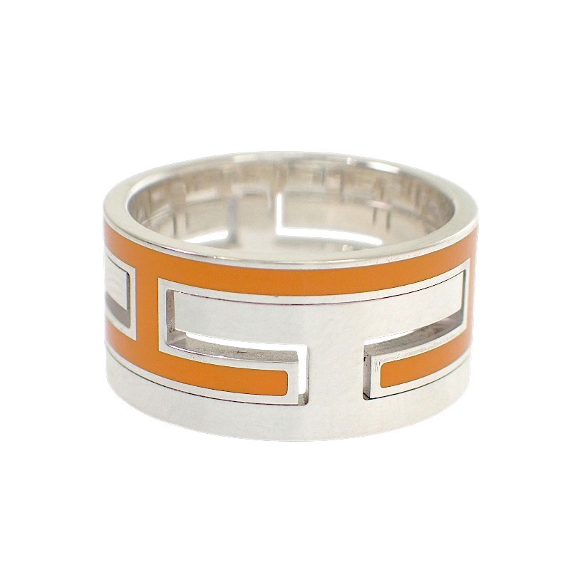 HERMES #13(JP Size) ring Orange Silver925 mens