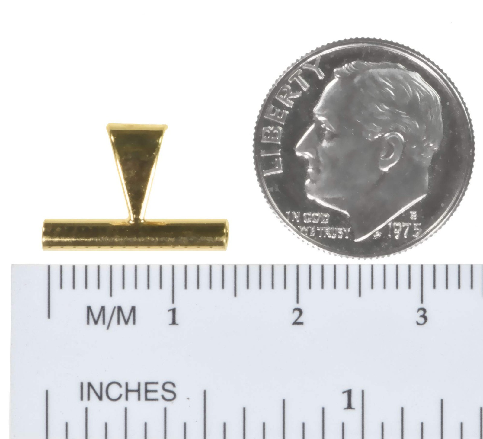Brooch to Pendant Converter Bail – 15mm Long, Sterling Silver with 14k Gold P…