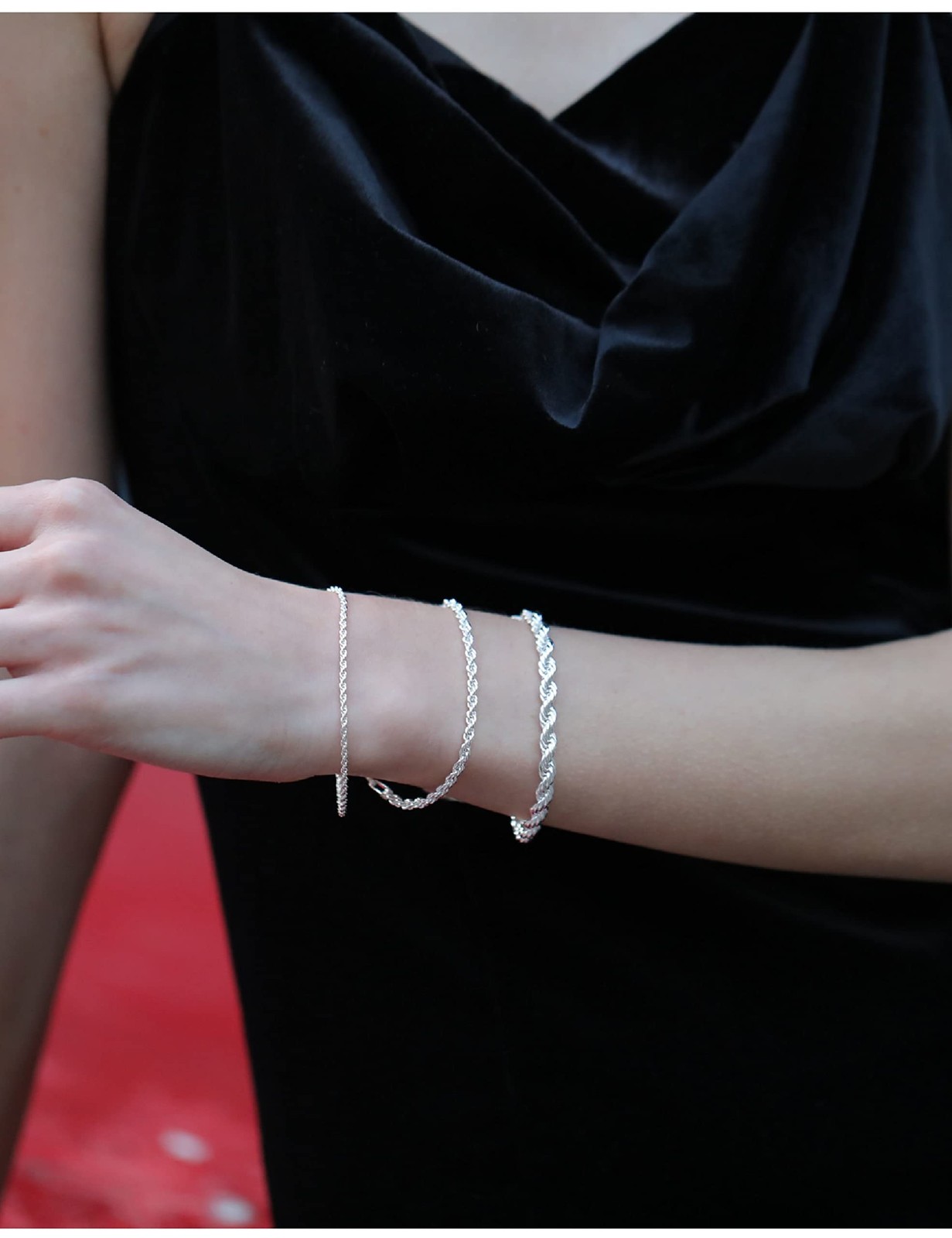 nometo 925 Sterling Silver Rope Chain Bracelet Box Chain Bracelet | 2mm3mm5mm…