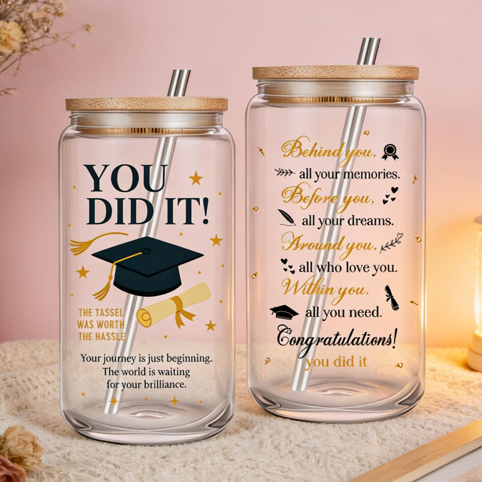 You Did It Graduation Gift Set for Women 2026 Tumbler Straw College Gift Box