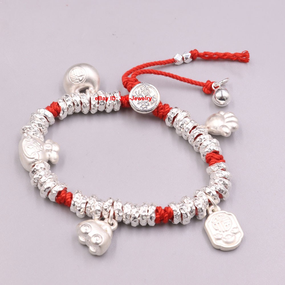 Pure Sterling Silver 925 Bracelet OWN Design Car Wealth Charm Fit Wrist 6.5inch