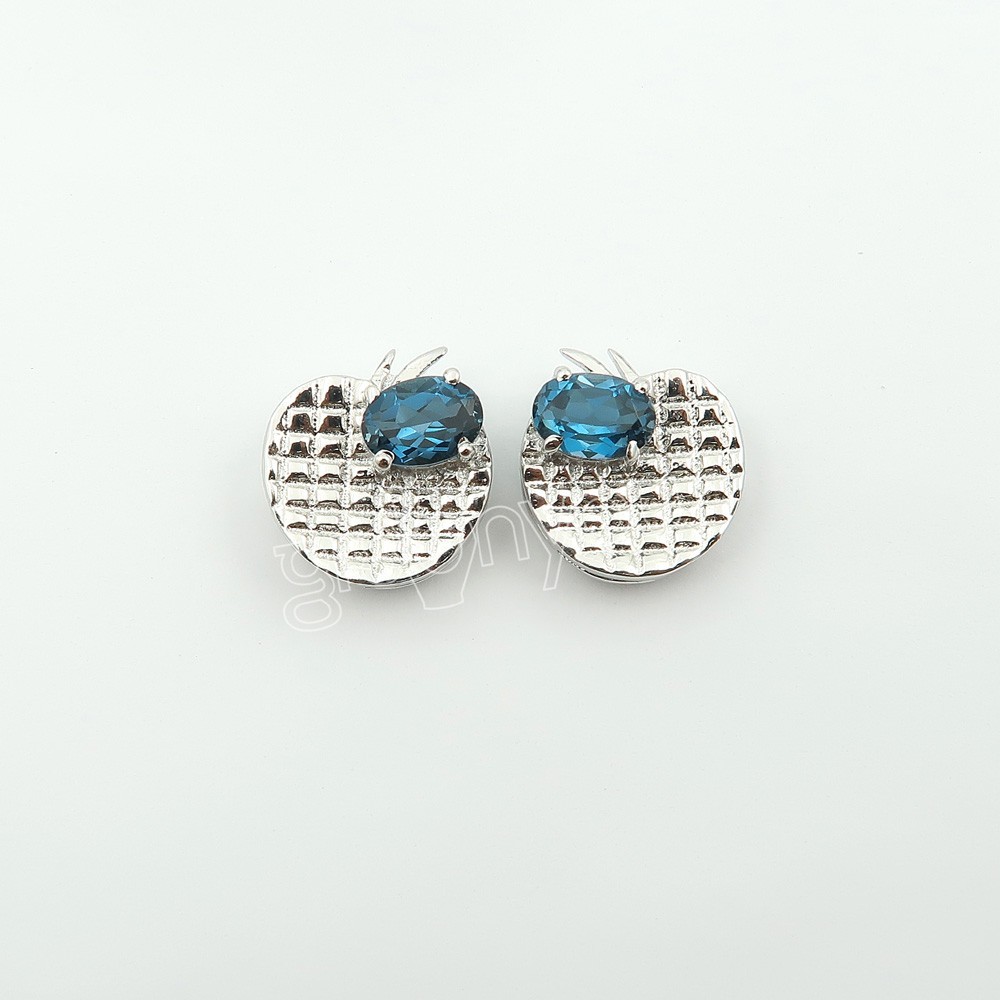 gr8onyou Genuine LONDON BLUE TOPAZ AAA Quality Sterling Silver Stud Earrings