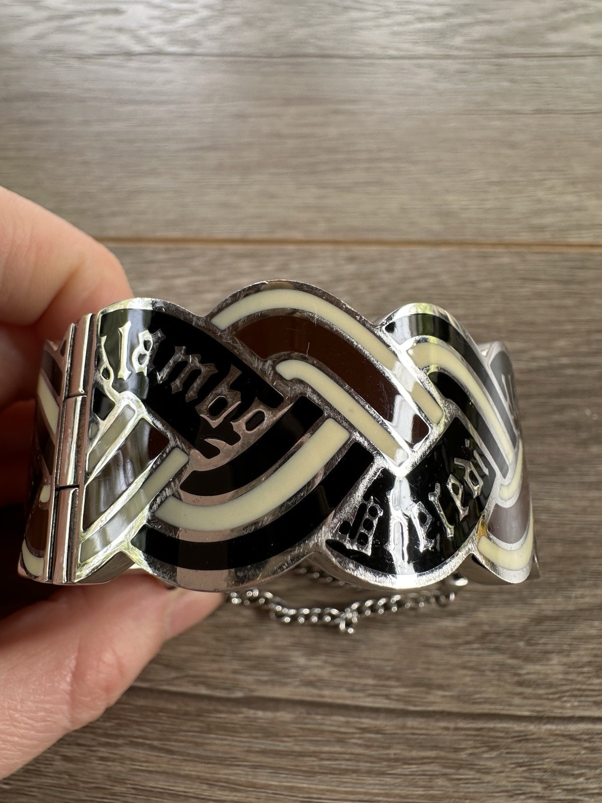 Rare Vintage Y2K L.A.M.B. Gwen Stefani Enamel & Metal Cuff Bangle Wrist Watch