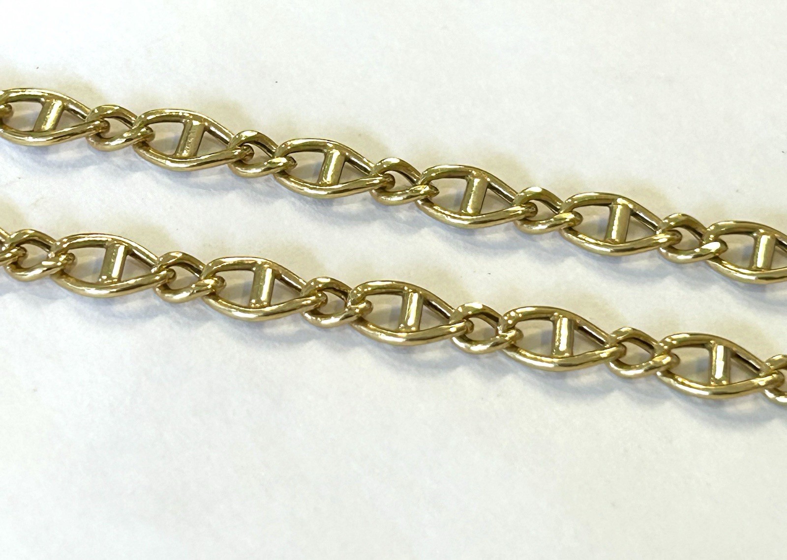 18k 750 Italy Solid Mariner Link 24″ Chain ~ 15.4 Grams ~ 5.4mm