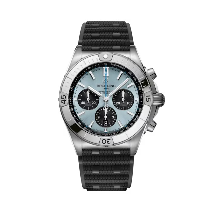 Breitling Chronomat B01 42mm Blue Dial Rubber Band Watch PB0134101C1S2