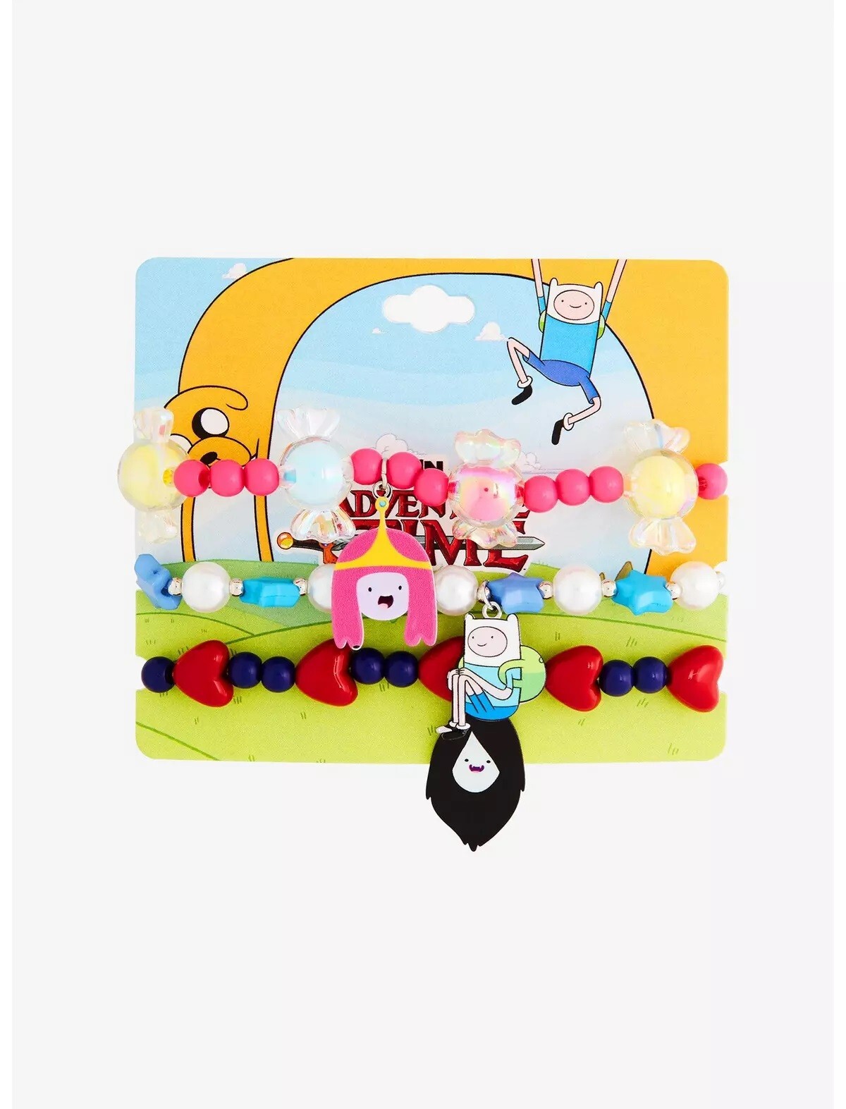 new Adventure Time trio beaded bracelet set jewelry Cartoon Network Bioworld