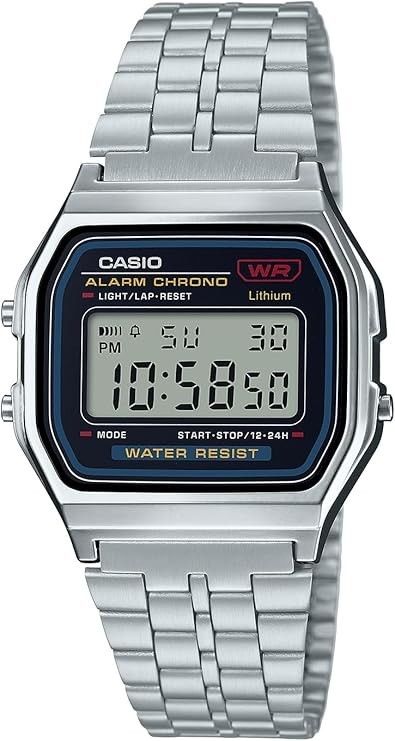 CASIO A159WA-N1 Made in Japan Classic Digital Watch Stainless Steel Band