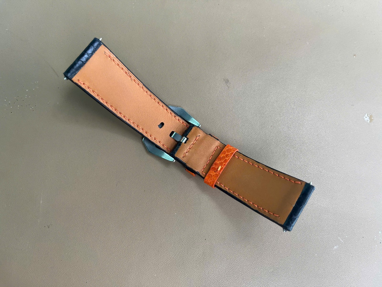 Black Snake Leather Watch Strap Band, Size 16mm 18mm 20mm 21mm 22mm 24mm 26mm