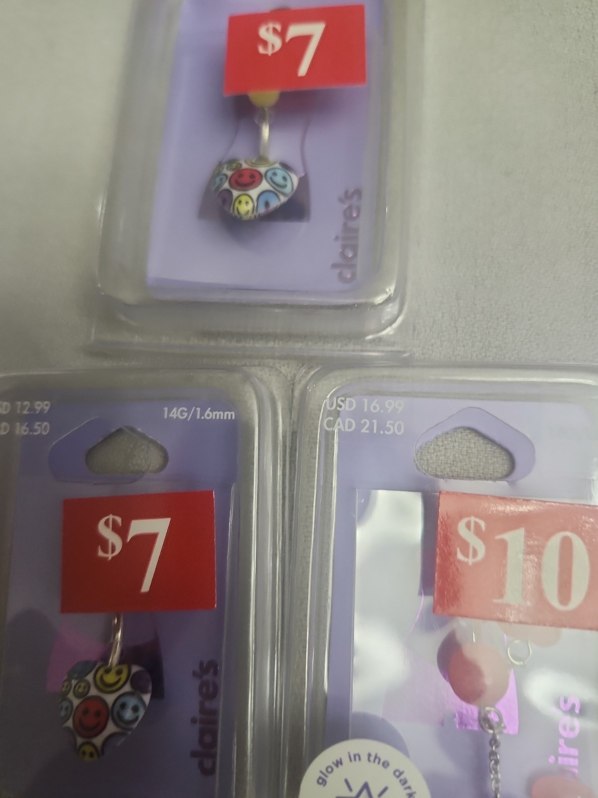 Claire’s Belly Ring Jewelry. Lot Of 9