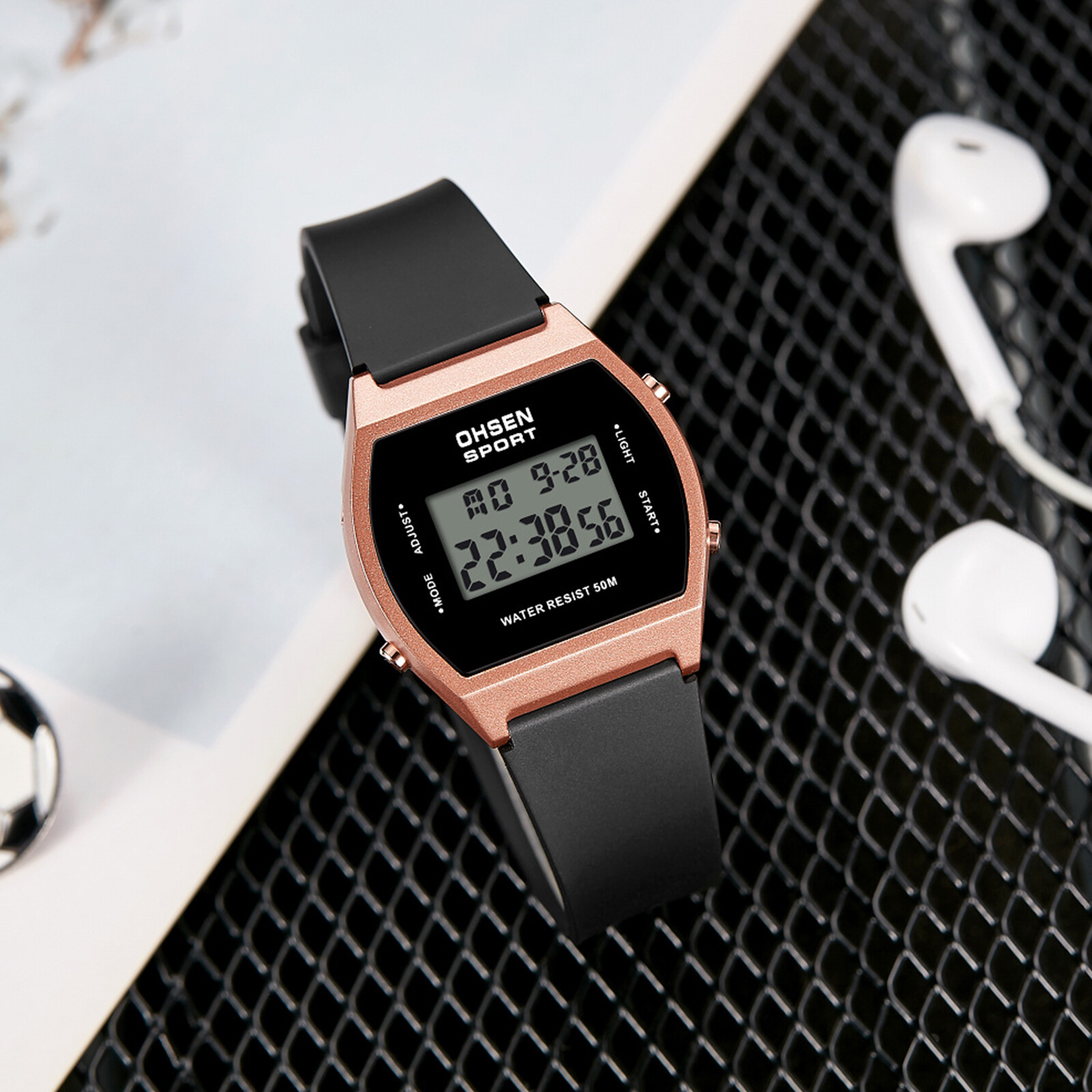 Men Women Waterproof LED Digital Sports Wristwatch Casual Backlight Teens Watch